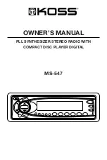 Предварительный просмотр 1 страницы Koss MS-547 Owner'S Manual