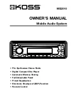 Preview for 1 page of Koss MS2010 Owner'S Manual