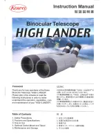 Kowa High Lander Instruction Manual preview