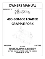 Koyker GRAPPLE FORK 400 Owner'S Manual предпросмотр