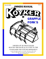 Koyker GRAPPLE FORK Series Owner'S Manual предпросмотр