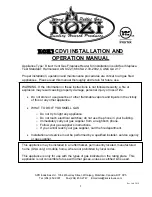 Kozi CDVI Installation And Operation Manual preview