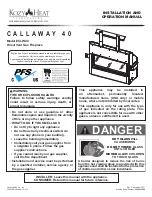 kozy heat CALLAWAY 40 Installation And Operation Manual предпросмотр