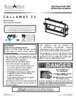 kozy heat CALLAWAY 50 Installation And Operation Manual предпросмотр