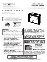 kozy heat ROOSEVELT 34 BAK Installation And Operation Manual предпросмотр