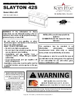 kozy heat Slayton 42S Installation And Operation Manual preview