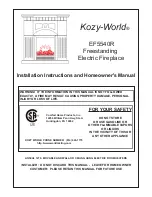 Kozy-World EF5540R Installation Instructions And Homeowner'S Manual предпросмотр