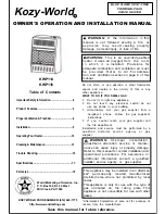 Предварительный просмотр 1 страницы Kozy-World KWP114 Owner'S Operation And Installation Manual