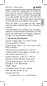 Предварительный просмотр 13 страницы KPS 602350009 Instruction Manual