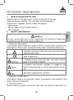 Preview for 23 page of KPS 602450011 Instruction Manual