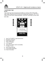 Предварительный просмотр 6 страницы KPS KPS-TL10 Instruction Manual