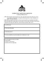 Preview for 31 page of KPS MF50 Instruction Manual