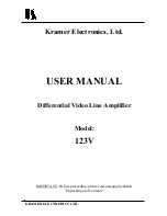 Kramer 123V User Manual предпросмотр