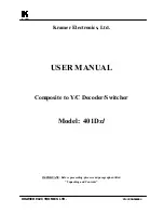 Kramer 401DXL User Manual preview