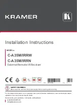 Предварительный просмотр 1 страницы Kramer C-A35M/IRRW Installation Instructions