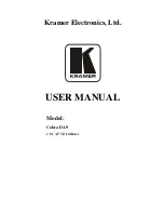 Preview for 1 page of Kramer Cobra DA9 User Manual