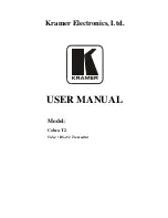 Preview for 1 page of Kramer Cobra T2 User Manual