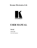 Предварительный просмотр 1 страницы Kramer Cobra TS2 User Manual