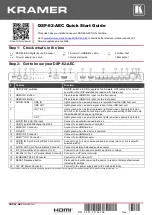 Preview for 1 page of Kramer DSP-62-AEC Quick Start Manual