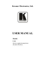 Предварительный просмотр 1 страницы Kramer F-010 User Manual