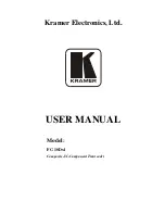 Preview for 1 page of Kramer FC-10Dxl User Manual