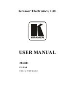 Preview for 1 page of Kramer FC-31xl User Manual