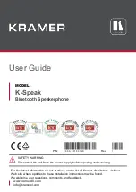 Preview for 1 page of Kramer K-Speak User Manual