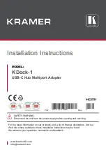 Предварительный просмотр 1 страницы Kramer KDock-1 Installation Instructions