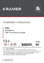 Preview for 1 page of Kramer KDock-4 Installation Instructions