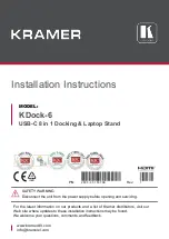 Preview for 1 page of Kramer KDock-6 Installation Instructions