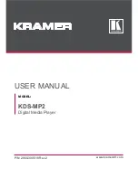 Preview for 1 page of Kramer KDS-MP2 User Manual