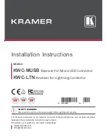 Предварительный просмотр 1 страницы Kramer KWC-MUSB Installation Instructions