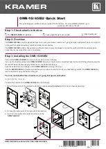 Предварительный просмотр 1 страницы Kramer OWB-1G/65/EU Quick Start