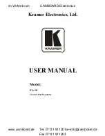 Kramer PL-18 User Manual preview