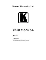 Kramer PT-101H4 User Manual preview