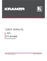 Preview for 1 page of Kramer PT-101UHD User Manual