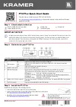 Kramer PT-871xr Quick Start Manual preview