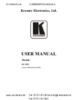 Kramer RC-8IR User Manual preview