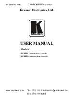 Preview for 1 page of Kramer RC-8RK User Manual