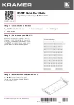 Preview for 1 page of Kramer RK-UT1 Quick Start Manual