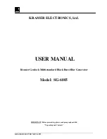 Kramer SG-6005 User Manual preview