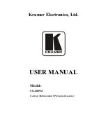 Preview for 1 page of Kramer SG-6005XL User Manual