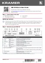 Предварительный просмотр 1 страницы Kramer SID-X1N Quick Start Manual