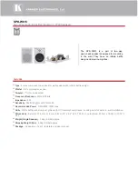 Preview for 1 page of Kramer SPK-W613 Specification