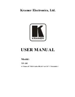 Предварительный просмотр 1 страницы Kramer TP-185 User Manual