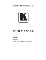 Kramer TP-210A User Manual preview