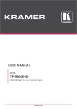 Kramer TP-900UHD User Manual preview