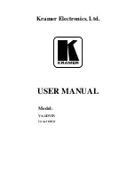 Kramer VA-1DVIN User Manual предпросмотр