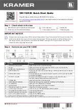 Предварительный просмотр 1 страницы Kramer VM-114H2C Quick Start Manual