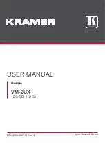 Предварительный просмотр 1 страницы Kramer VM-2UX User Manual